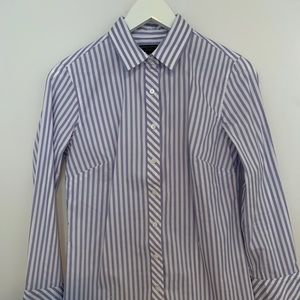 White and blue striped Banana Republic shirt